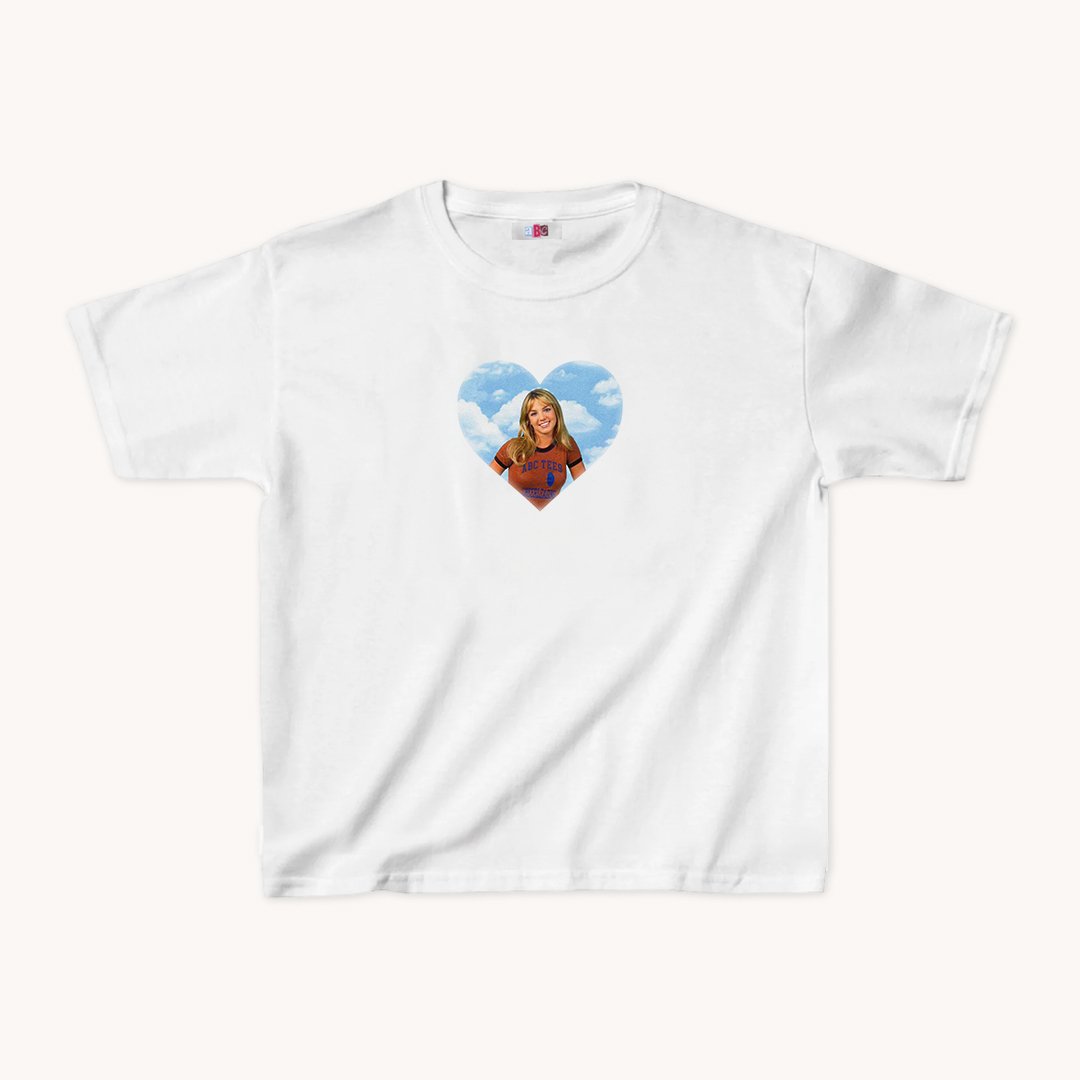 Britney Spears Portait Blue Heart Baby Teeabc tee Cute Womens Baby Tee - Y2K Crop Top - Summer Baby Tee - Ironic Slogan Tee - Summer Style 2024