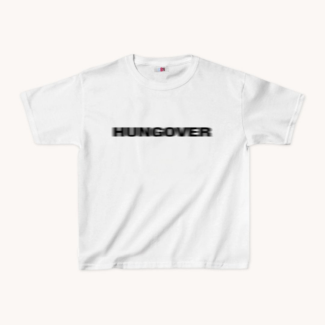 Hungover Blurry Cropped Baby Teeabc tee Cute Womens Baby Tee - Y2K Crop Top - Summer Baby Tee - Ironic Slogan Tee - Summer Style 2024