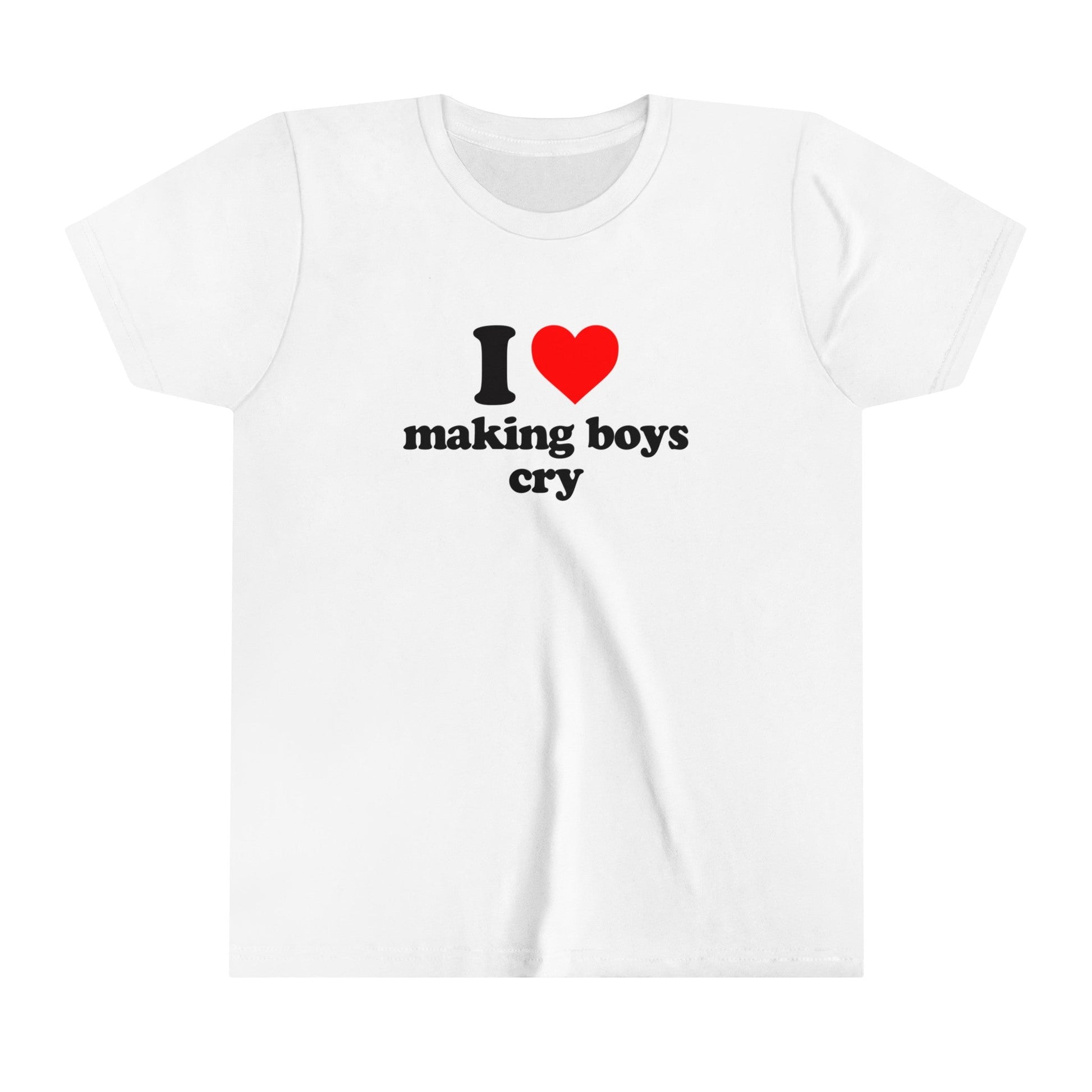 I Love Making Boys Cry Cropped Baby Teeabc tee Cute Womens Baby Tee - Y2K Crop Top - Summer Baby Tee - Ironic Slogan Tee - Summer Style 2024