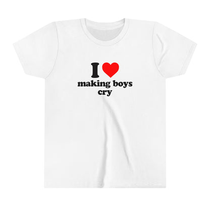 I Love Making Boys Cry Cropped Baby Teeabc tee Cute Womens Baby Tee - Y2K Crop Top - Summer Baby Tee - Ironic Slogan Tee - Summer Style 2024