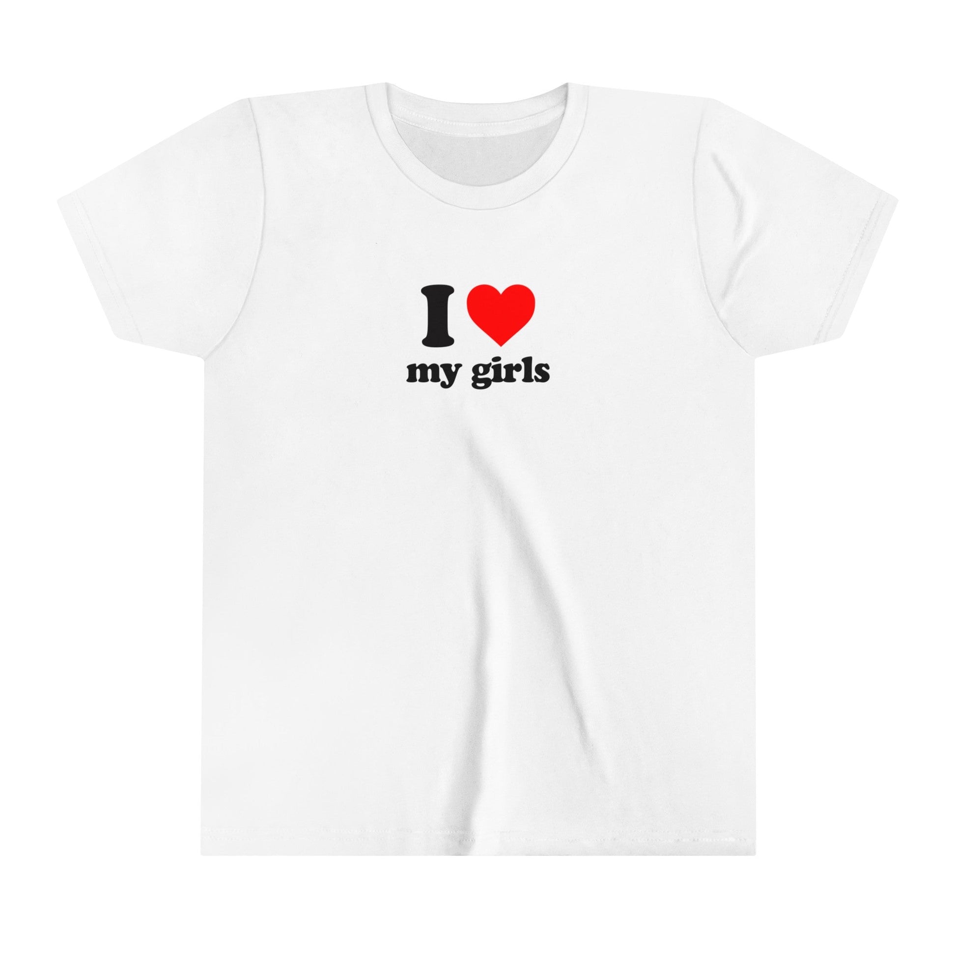 I Love My Girls Cropped Baby Teeabc tee Cute Womens Baby Tee - Y2K Crop Top - Summer Baby Tee - Ironic Slogan Tee - Summer Style 2024