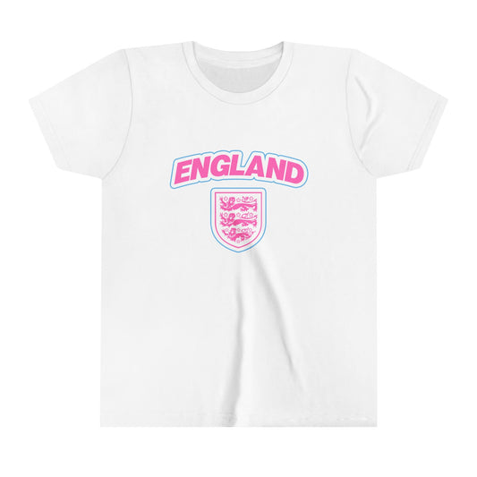 Pink England Crest Cropped Baby Teeabc tee Cute Womens Baby Tee - Y2K Crop Top - Summer Baby Tee - Ironic Slogan Tee - Summer Style 2024