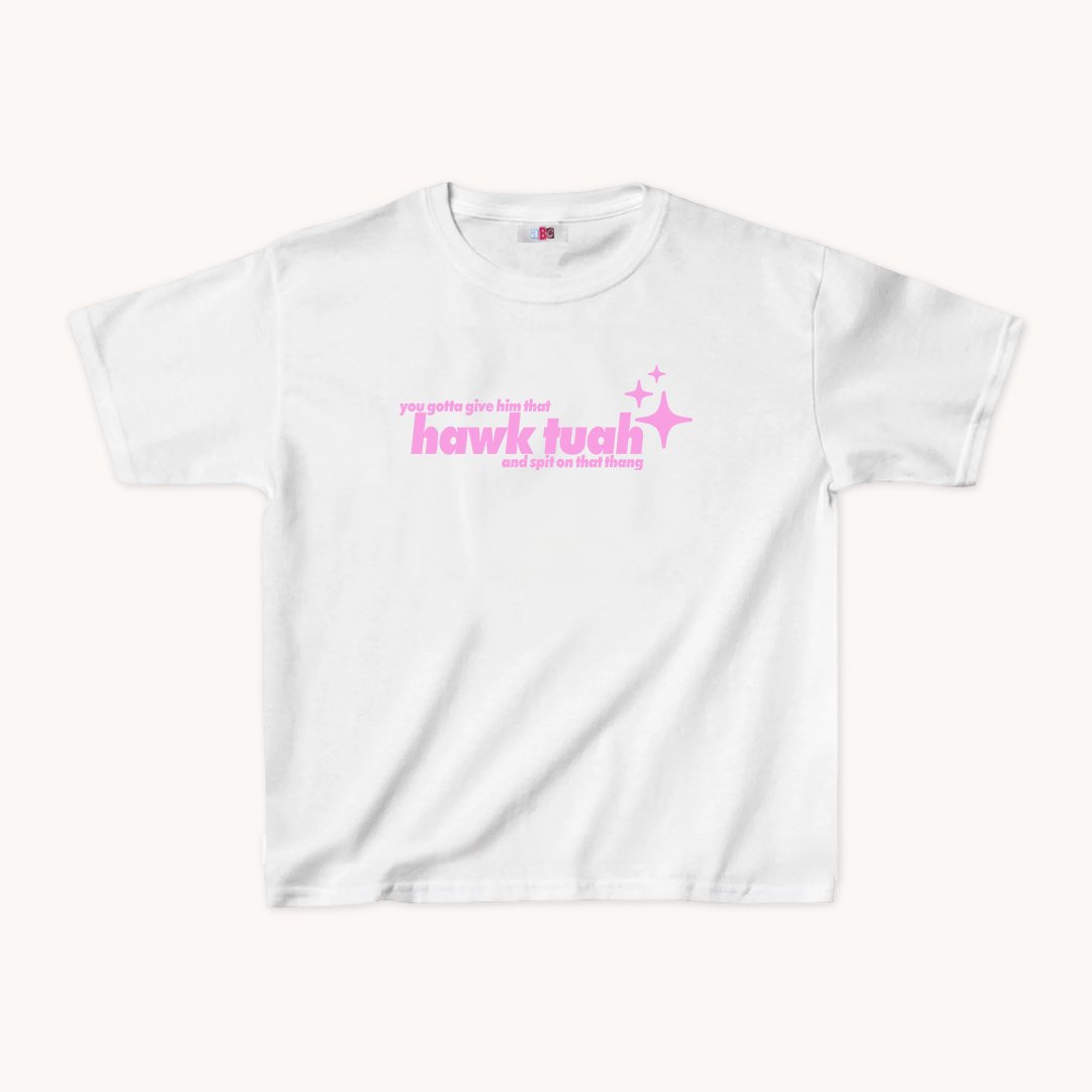 Pink Hawk Tuah Girl Baby Teeabc tee Cute Womens Baby Tee - Y2K Crop Top - Summer Baby Tee - Ironic Slogan Tee - Summer Style 2024