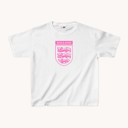 Pink Three Lions England Crest Cropped Baby Teeabc tee Cute Womens Baby Tee - Y2K Crop Top - Summer Baby Tee - Ironic Slogan Tee - Summer Style 2024