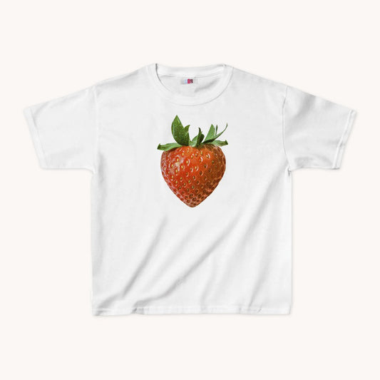 Strawberry Cropped Baby Teeabc tee Cute Womens Baby Tee - Y2K Crop Top - Summer Baby Tee - Ironic Slogan Tee - Summer Style 2024